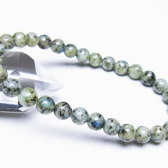 K2ストーン アズライト イン グラナイト ブレスレット 6mm [t193-4149]