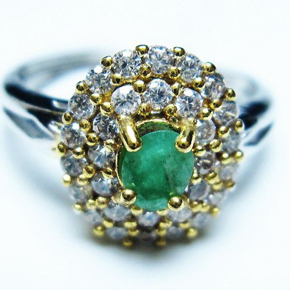 エメラルド 指輪 (14号) [t195-2202]