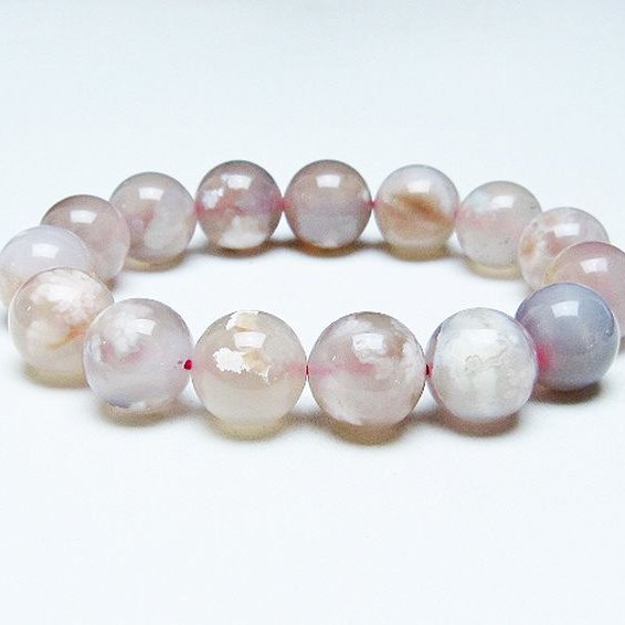 桜メノウ チェリーブロッサムアゲート ブレスレット 15mm [T213-1855]