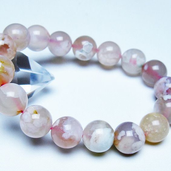 桜メノウ チェリーブロッサムアゲート ブレスレット 13mm [t213-2082]