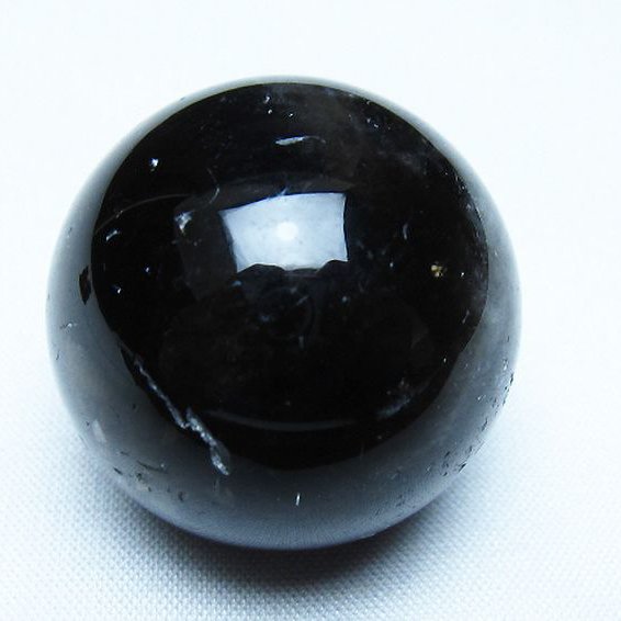 モリオン 純天然 黒水晶 丸玉 34mm [t220-9851]