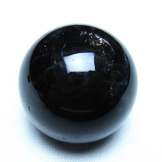モリオン 純天然 黒水晶 丸玉 34mm [t220-9898]