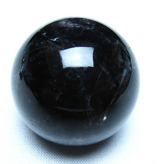 モリオン 純天然 黒水晶 丸玉 34mm [t220-9921]