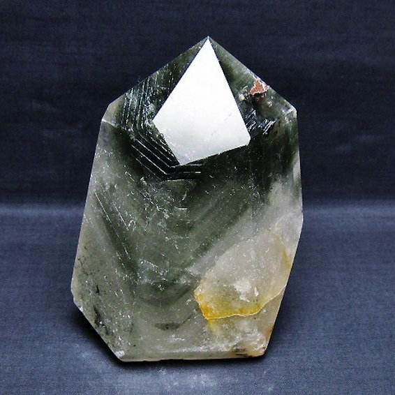 1.2Kg グリーンファントム水晶 六角柱[T222-2487]