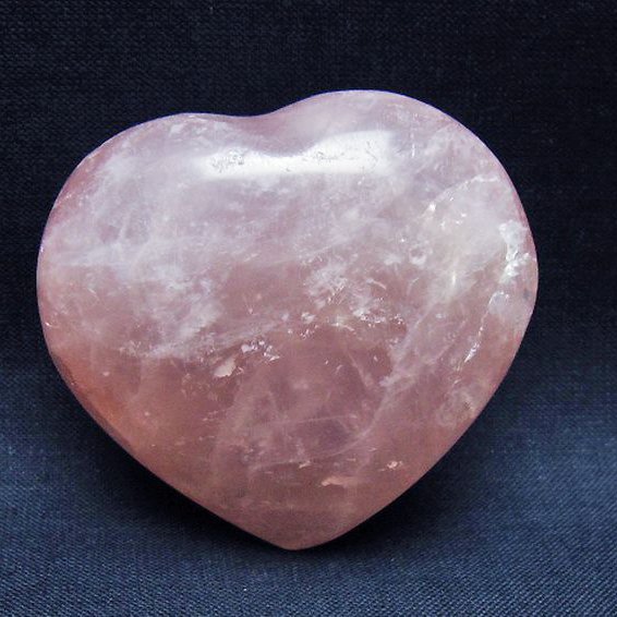 ローズクォーツハート 置物 [t225-8609]