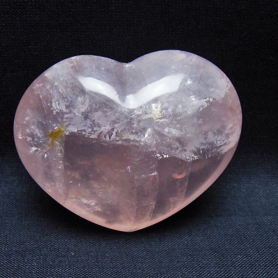 ローズクォーツハート 置物 [t225-8689]