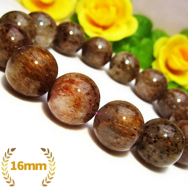 カコクセナイト インクォーツ ブレスレット 16mm [T226-180]