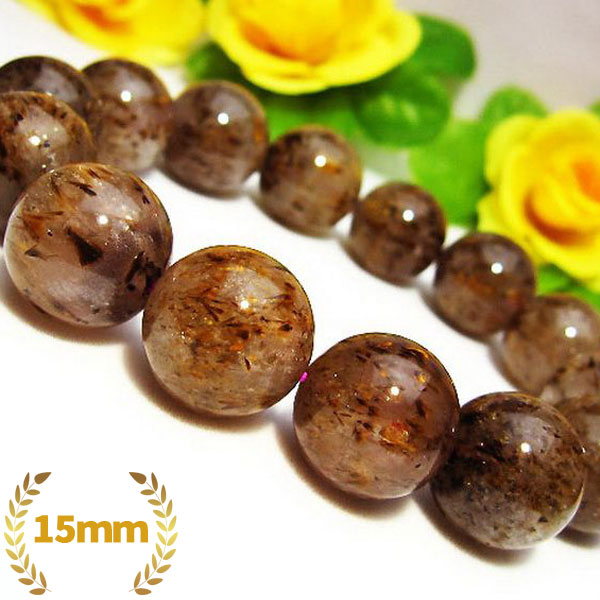 カコクセナイト インクォーツ ブレスレット 15mm [T226-201]