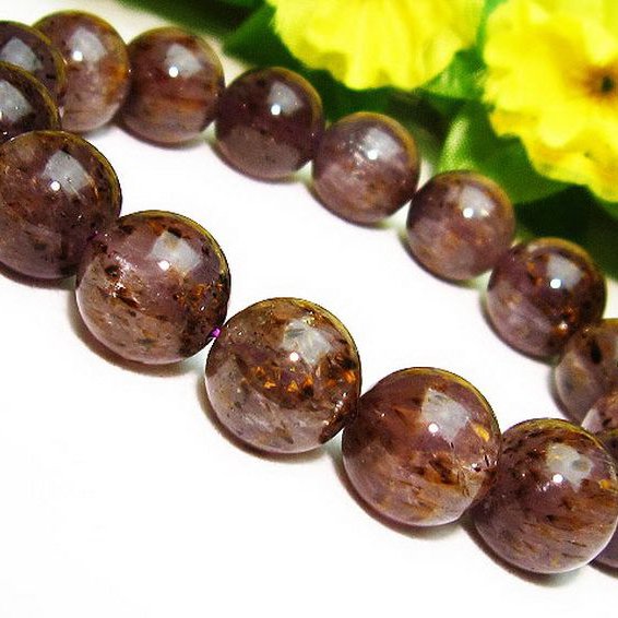 カコクセナイト インクォーツ ブレスレット 13mm [T226-473]