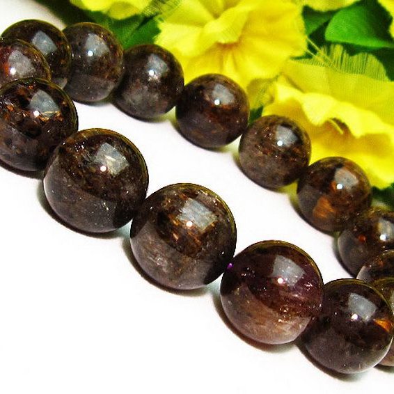 カコクセナイト インクォーツ ブレスレット 14mm [T226-499]