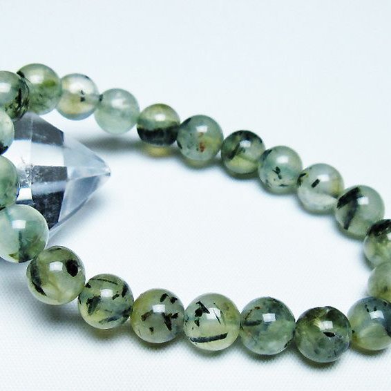 ルチル入り プレナイト ブレスレット 9mm [t228-4494]