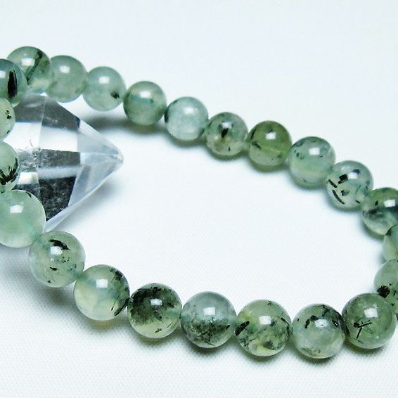 ルチル入り プレナイト ブレスレット 9mm [T228-4500]