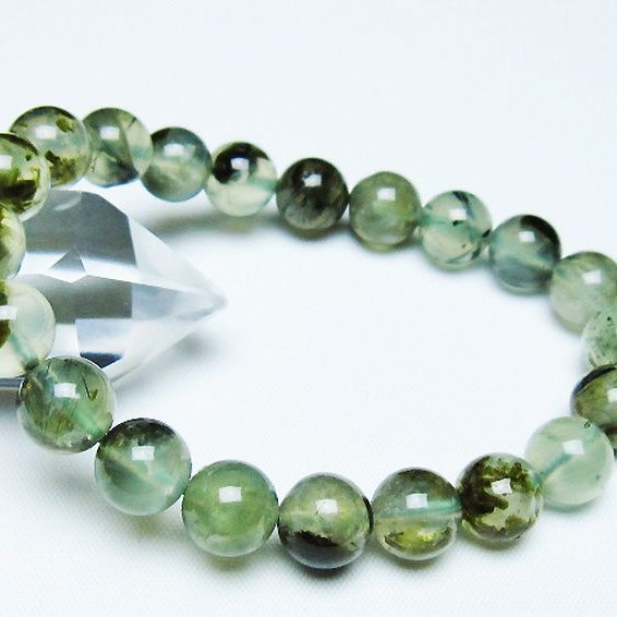 ルチル入り プレナイト ブレスレット 10mm [t228-4523]