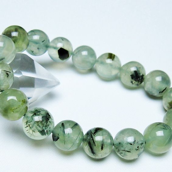 ルチル入り プレナイト ブレスレット 12mm [t228-4596]