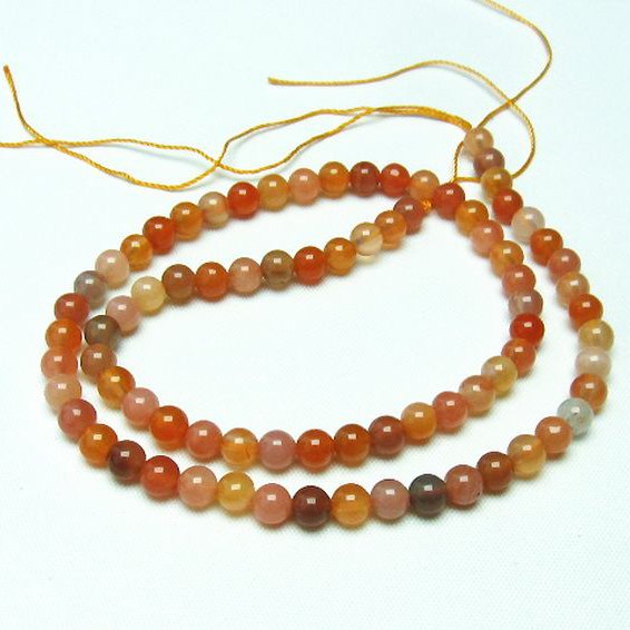 赤アゲート 一連  5mm [T232-1129]