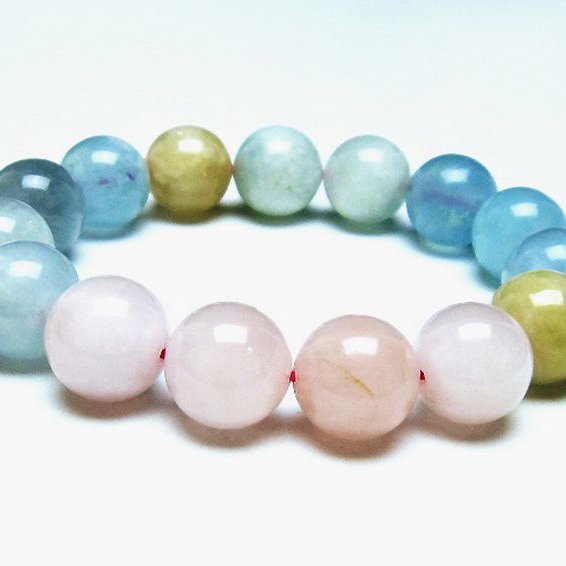 MIXベリル ブレスレット 緑柱石 14mm [T237-4085]