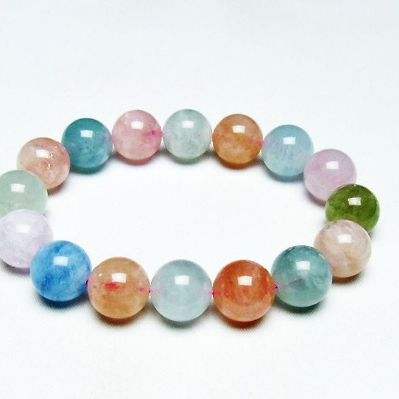 MIXベリル ブレスレット 緑柱石 14mm [T237-4254]