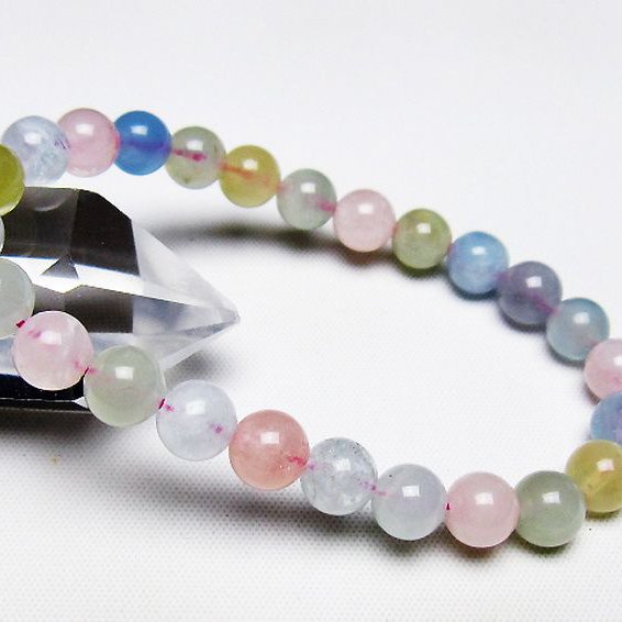 MIXベリル ブレスレット 緑柱石 7mm [T237-4448]