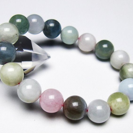 MIXベリル ブレスレット 緑柱石 12mm [t237-4506]