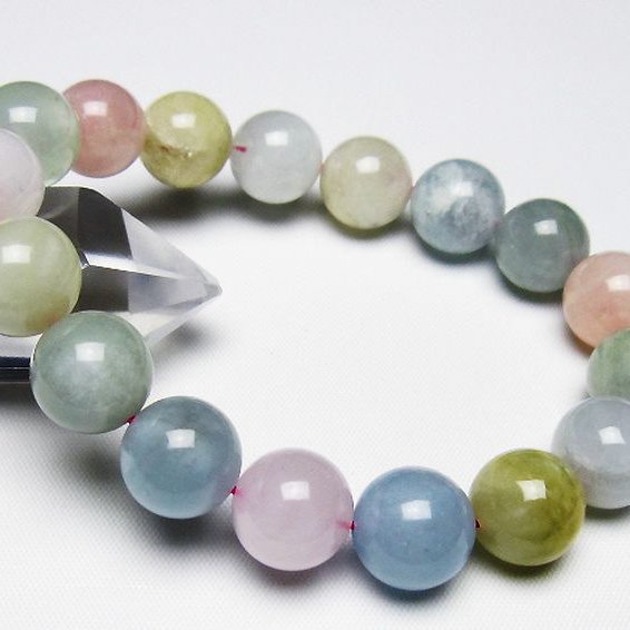 MIXベリル ブレスレット 緑柱石 12mm [T237-4510]