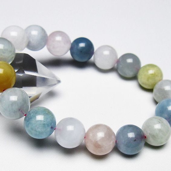 MIXベリル ブレスレット 緑柱石 12mm [T237-4513]