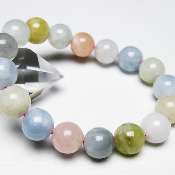 MIXベリル ブレスレット 緑柱石 12mm [T237-4574]