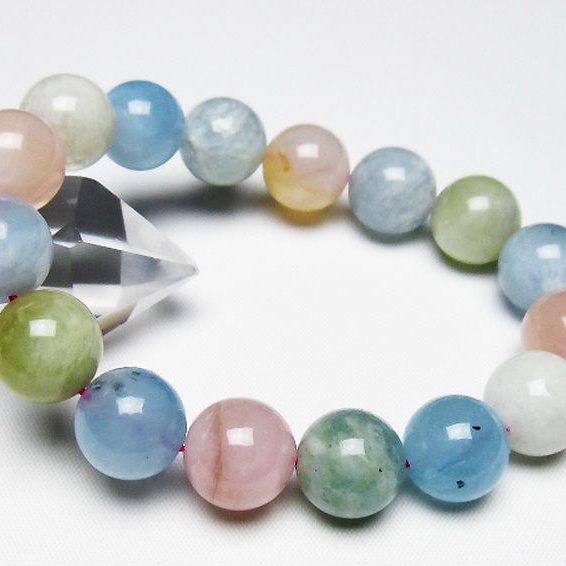 MIXベリル ブレスレット 緑柱石 13mm [t237-4578]