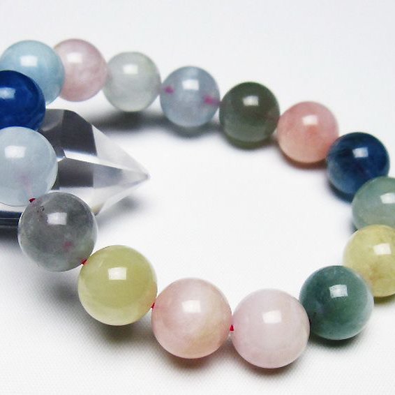 MIXベリル ブレスレット 緑柱石 13mm [t237-4583]