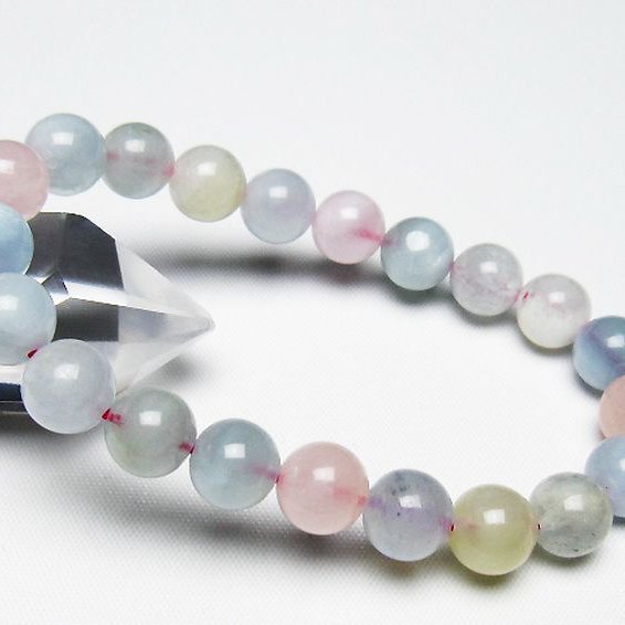 MIXベリル ブレスレット 緑柱石 9mm [t237-4595]