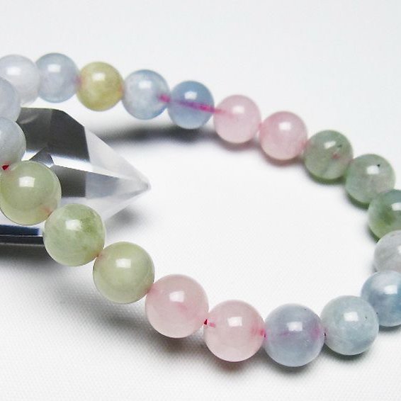 MIXベリル ブレスレット 緑柱石 9mm [T237-4597]