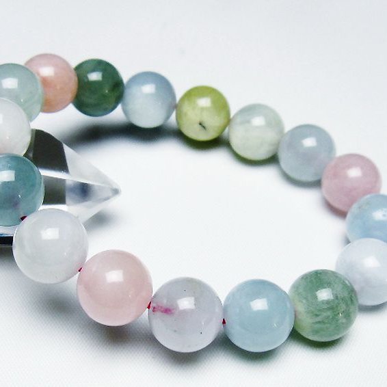 MIXベリル ブレスレット 緑柱石 13mm [t237-4654]