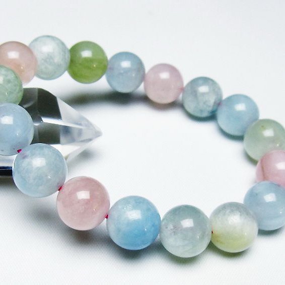 MIXベリル ブレスレット 緑柱石 12mm [t237-4659]