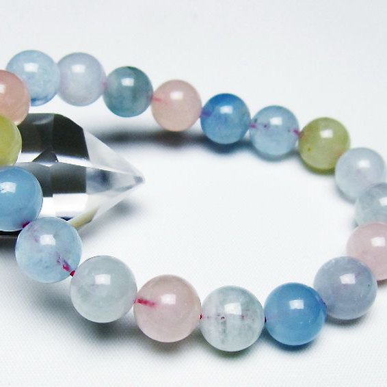 MIXベリル ブレスレット 緑柱石 11mm [t237-4763]