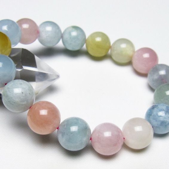 MIXベリル ブレスレット 緑柱石 13mm [t237-4888]