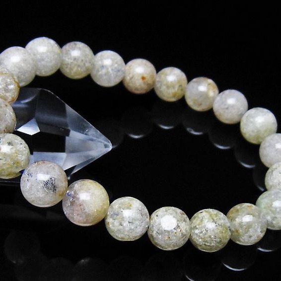 ホワイトガーデンファントムクォーツ ブレスレット 9mm [t239-3543]