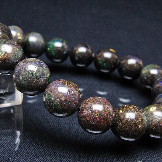 ブラックオパール ブレスレット 12mm [T249-4679]