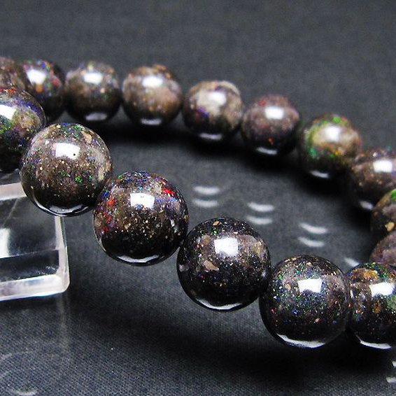 ブラックオパール ブレスレット 12mm [T249-4719]