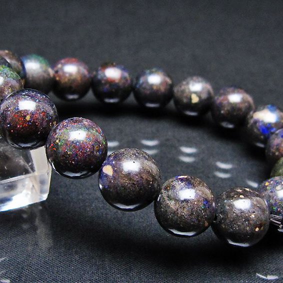 ブラックオパール ブレスレット 12mm [T249-4852]