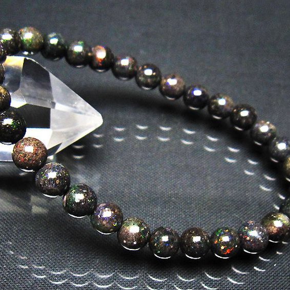 ブラックオパール ブレスレット 6mm [t249-4952]