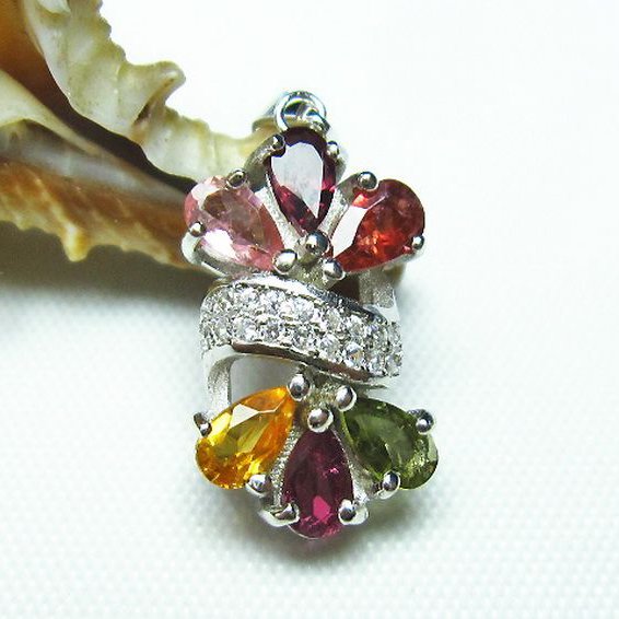 ミックスカラートルマリン ペンダント [T254-1341]