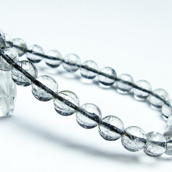 ブラックルチルクォーツ ブレスレット 7mm [t257-5894]