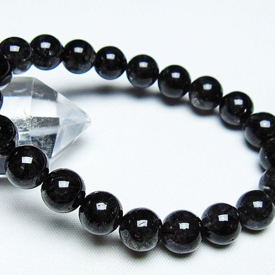 ブラックルチルクォーツ ブレスレット 9mm [T257-6798]