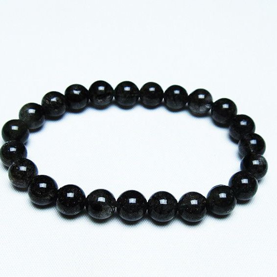 ブラックルチルクォーツ ブレスレット 8mm [T257-7113]