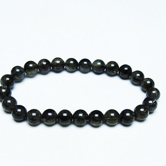 ブラックルチルクォーツ ブレスレット 7mm [T257-7118]