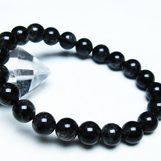 ブラックルチルクォーツ ブレスレット 8mm [T257-7127]