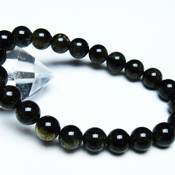 ブラックルチルクォーツ ブレスレット 9mm [T257-7130]