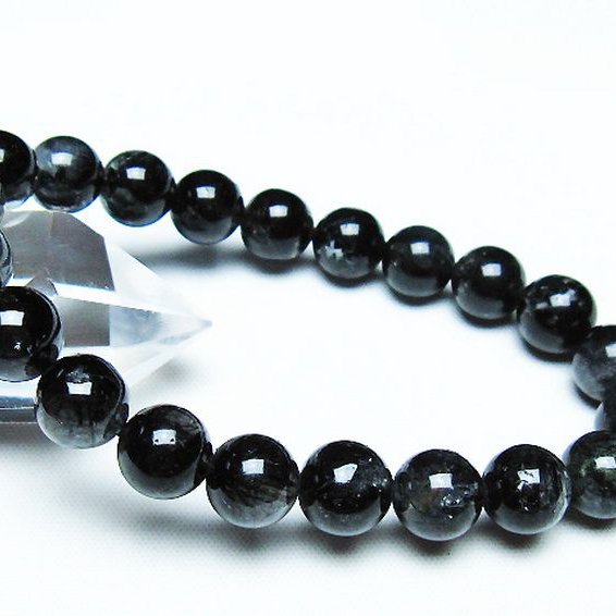 ブラックルチルクォーツ ブレスレット 9mm [T257-7284]