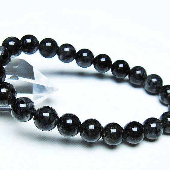 ブラックルチルクォーツ ブレスレット 9mm [T257-7287]