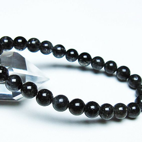 ブラックルチルクォーツ ブレスレット 7mm [T257-7298]