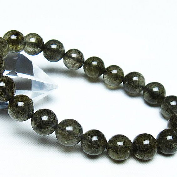 ブラックルチルクォーツ ブレスレット 10mm [T257-7560]